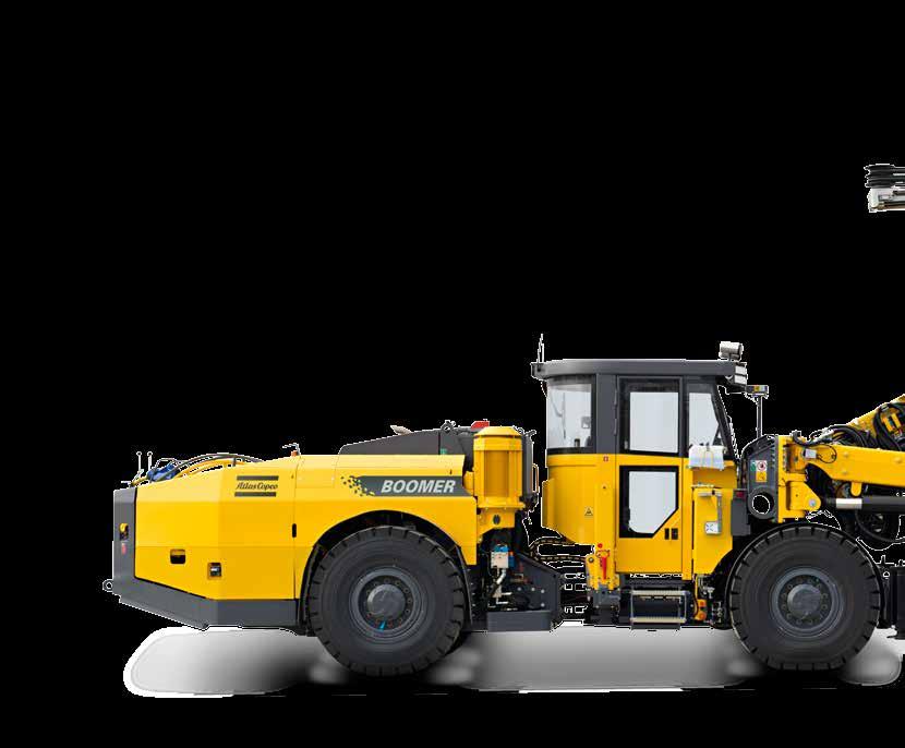 FOR POWER AND PRODUCTIVITY THE BOOMER E1 AND BOOMER E2 RIGS HAVE EXTENSIVE COVERAGE AREAS OF UP TO 112 M 2, MAKING THEM IDEAL FOR LARGE MINING APPLICATIONS AND CONSTRUCTION PROJECTS.