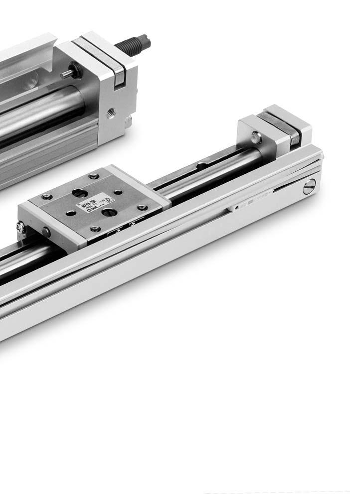 compact, and lightweight design. magnetically coupled rodless cylinder. ong stroke Max.