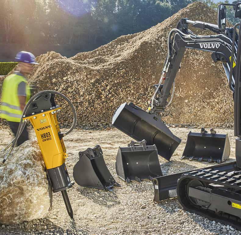 Built ready Get the most out of your hardworking ECR25D with Volvo s range of durably-designed attachments.