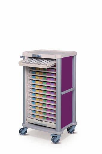 MEDICATION CART - Perfect manoeuvrability due to compact size - Digital code (option) - Daily and weekly distribution Due to its compact size the EOLIS medication carts is the best solution for the