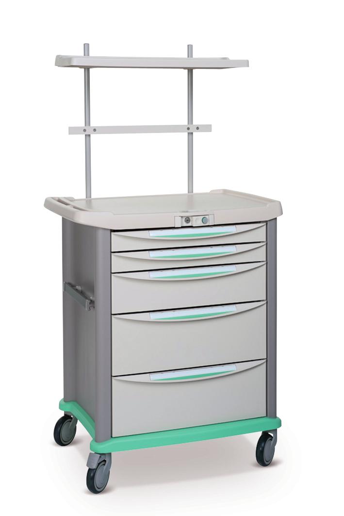 ANAESTHESIA CART - Easy to clean (infection control) - Storage access ADAPTIS trolley with 3 sides closed. Perfectly designed for anaesthesia.