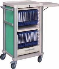 Pushing handle is moulded in the top tray Rim for optimal confort A large range of accessories are also