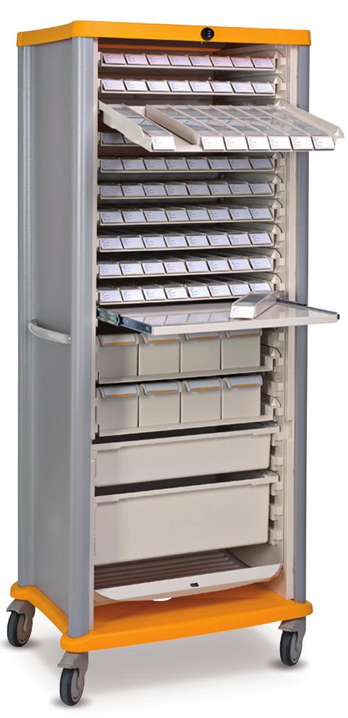 02 P01 equipped as per picture with : Complete plaster trolley fully equipped with : Adaptis cart (ABS + Polymer) with 5 drawers and