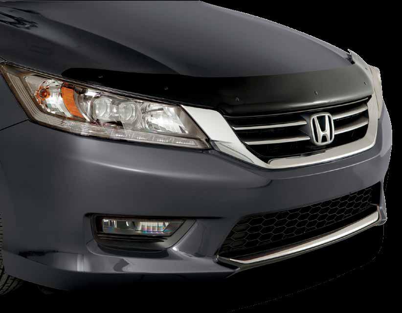 2015 ACCORD COUPE EXTERIOR ACCESSORIES REAR BUMPER APPLIQUÉ Clear urethane film helps protect the top surface of the rear bumper from