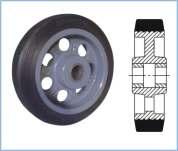 BRT WHEEL BONDED RUBBER TYRE WHEELS ( BRT ) ( Range : 77x32 mm To 3x75 mm ) A good quality rubber compound bonded (moulded) over a cast iron core forms a Bonded Rubber Tyre wheel.