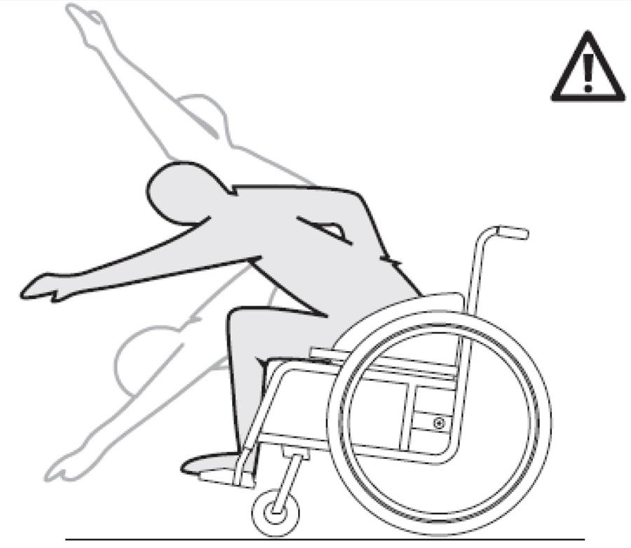 center of gravity. The adjustments should be performed by a professional and the wheelchair user should be aware that the stability could be affected by these adjustments.