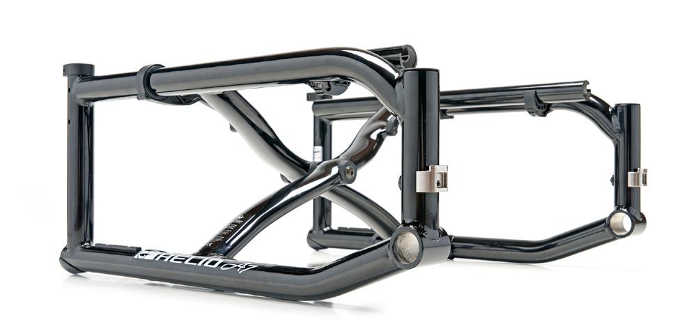 Symmetrical Hydroformed Crossbrace 3D Entirely symmetrical aluminum crossbrace for reduced torsion and a better distribution of forces throughout the frame.