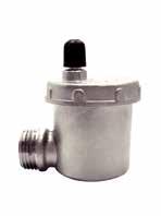 364 AIR-VENT VALVE, SIDE INLET SIZE PRESSURE CODE PACKING 3/8 10bar/145psi 3640038 10/120 1/2 10bar/145psi 3640012 10/120 TECHNICAL SPECIFICATIONS MATERIALS Body in nickel-plated brass.