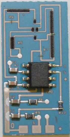 2. Electrical circuit 3 pins: ground, signal, power Hybrid design: thick-film + SMD devices First coarse offset adjustment: