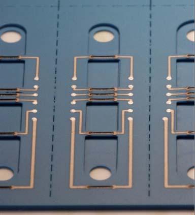 3. Sensor layout + variants 5-layer structure Materials: DuPont 951; Heraeus HL2000, HL800 Layout variants: channel width + height; bridge