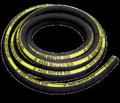 5 4" x 100' EPDM GREEN/BLACK PUMP HOSE & ACCESSORIES 4450 EPDM BLACK RUBBER SUCTION HOSE - BULK TUBE: EPDM, smooth, black REINFORCEMENT: Synthetic cord with wire helix COVER: EPDM, weather and ozone