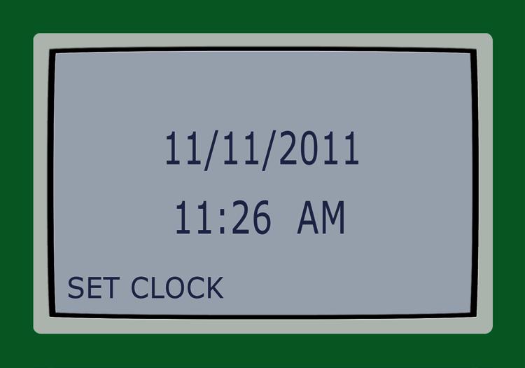 5.3 Set the Clock The first time the user interface is turned ON, the clock must be set to the current time. Figure 5: SET CLOCK Menu Buttons 1. Turn the selector knob (see Figure 5) to SET CLOCK. 2.