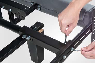 Measure the distance of the center to center mounting holes in the headboard. 6.