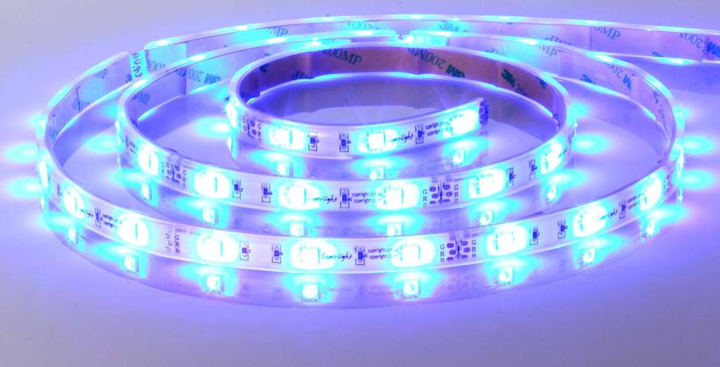 SL7655 RGB WEATHERPROOF SUPERSTRIP IP65 Superlight RGB LED strip is suitable for all outdoor and wet-area linear lighting applications, including backlighting, landscape lighting, pond lighting,