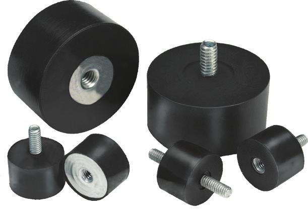 Sorbothane Stud Mounts & Bumpers Sorbothane Stud Mounts, with metal inserts, are available in three standard sizes that utilize both UNC and metric threads.