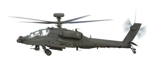 AH-64E Apache Helicopter Features Fire Control Radar (FCR) & Radar Frequency Interferometer (RFI) Automatic