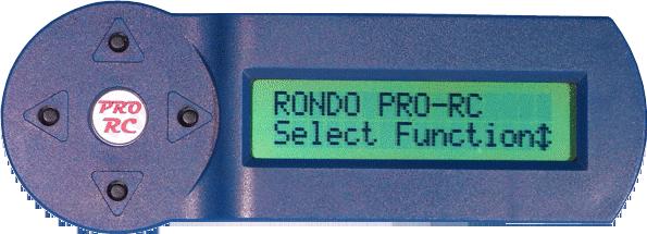 List of abbreviations RONDO = PRO-RC RONDO central unit Terminal = PRO-RC terminal with four buttons and 2*16 characters LCD (display) Gyro = gyroscope,,, -button = button right, left, up, down