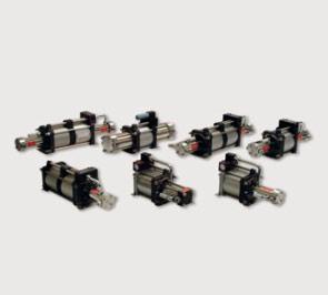 Gas boosters Oil-free compression of industrial gases and compressed air up to 2,400 bar Air-driven piston boosters which operating according to the principle of a pressure intensifier Air-driven