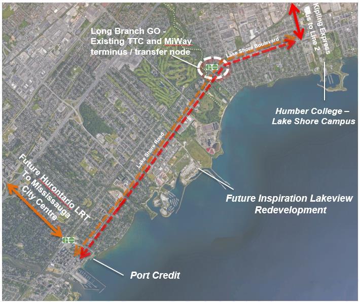 Transit Planning Beyond the City Boundary Travel demand forecasts identify a positive cross border travel relationship in both directions along Lake Shore Boulevard/Road Potential opportunities