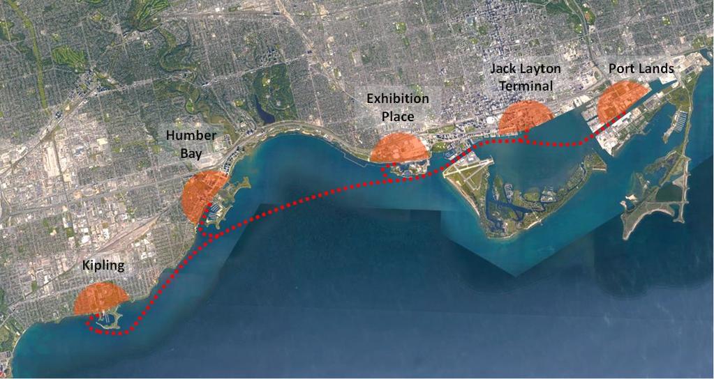 Ferry Assessment Successful in select areas of the world where numerous favourable conditions converge Viable commuter ferry service for Toronto s waterfront needs to be directly accessible to dense
