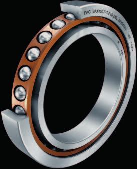 High speed bearings for main spindles FAG BAX Axial Bearings Ordering example: BAX110-F-T-P4S-DBL Overall, this means increases in productivity for the machine tool through the use of spindles with: