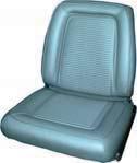 The stretch panel is the carpeted portion of the seat cover located at the rear of the seat bottom.
