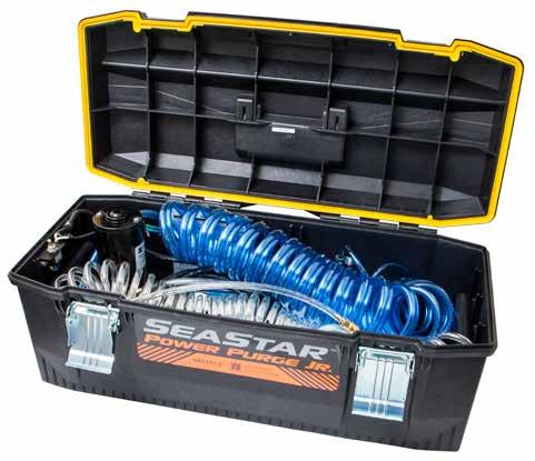 PURGING HA5445-2 SeaStar Power Purge Jr The EASY way to 100% purge air out of BayStar and SeaStar hydraulic steering systems. The Power Purge Jr.