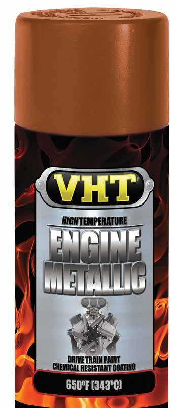 VHT engine METALLIC Under hood engine dress-up never looked this good, or stood up to high-heat temperatures like VHT Engine Metallic Paint.