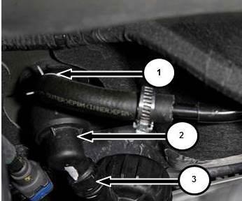 Remove the hydraulic clutch master cylinder reservoir supply hose from the hydraulic clutch