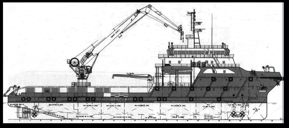 Reference : CSV 782011 : ROV Support/maintenance vessel Yob : 2011 : ABS : 78,00 x 20,00 x 6,50 mtr : 4,80 mtr moulded DWT : 2000 tons Main engines : 2 x 2475 bhp Wartsila 9L20 Shaft generators : 2 x