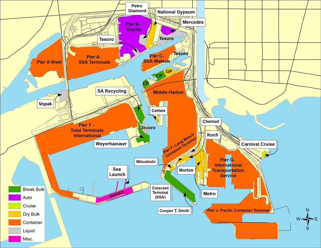 Emissions are estimated for activities within Port terminals and facilities. Figure 1.