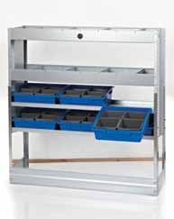 INTERNAL STORAGE: STEEL PIPE CARRIERS RACKING VG25/B VG25/F Four shelf unit. Two full width drawers.