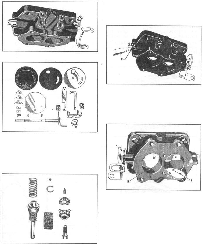 4-20 FUEL SYSTEM & EXHAUST 4. Group all parts controlling pump operation, Figure 63. 1. Install all parts controlling IDLE OPERATION. Install throttle shaft and lever assembly, Figure 65.