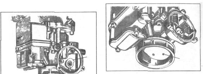 e. Install dust cover gasket, dust cover and screws. FIGURE 86 23. Connect the fast idle cam spring to the choke piston lever at (X), Figure 87.