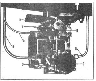 ENGINE TUNE-UP 2-21 2. Hold throttle lever closed and pull cam back until low step is against but not on set screw (B), Figure 35
