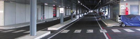 12.6 Terminal Service Road The Terminal Service Road is located below Terminal 1. The Terminal Service Road is marked using solid white lines. A height restriction of 2.