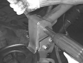 Use the supplied ½ x 4 ½ bolt on the front axle end of the link arm and the ½ x 4 bolt on the frame side, with flat washers and nylock nuts. Hand tighten both bolts.
