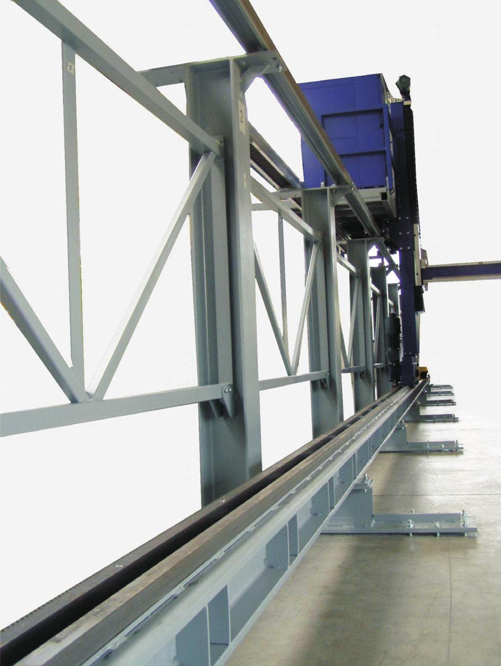 The machine framework is of solid steel construction designed for the mounting of guide rails and carriages The high stability of the guide rails is achieved