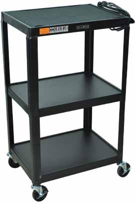 Steel A/V Carts MC Cart Features: Two adjustable shelves