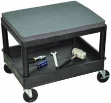 casters, two with brake Tub shelves can be arranged in any order