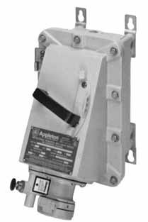 DBR 30, 60 and Series Receptacles With Disconnect Switch or Circuit Breaker. Weatherproof Spring Cover. Dust-Ignitionproof 600 Vac Max.