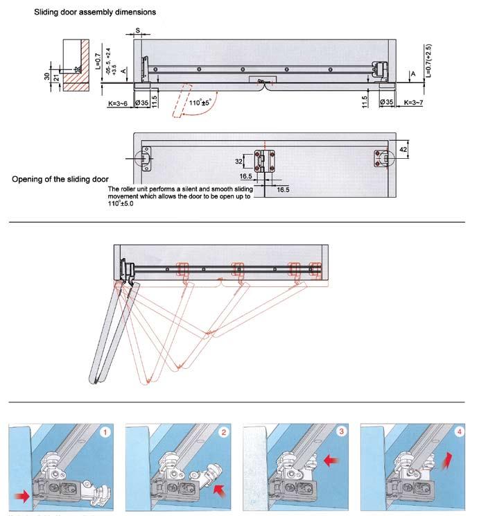leksupply.com.au 8.1.7 Internal Fittings - Bi-Fold Door Fittings Bi-Fold Sliding Door System.