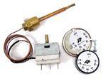 ELECTRICAL COMPONENTS Adjustable Thermostat With panel-mount controls. Brass In-line Thermostat In-line controls for pressure washers and steamers. 8.712-494.0 430050 0-194 F Thermostat 8.712-497.