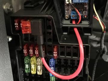 If an occupied position is used remove the fuse from the panel and insert it into the open location on the Add-A-Fuse. We recommend using a switched power source.