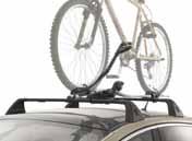 Roof mounted cycle attachment For use with Peugeot roof bars. This carrier securely locks the bike to the roof bars.