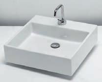 LAVABI D ARREDAMENTO / interior wash basin 834/M Lavabo Box 50 monocomando in ceramica 50,5 x 48 x h 12,5 cm. Peso: Kg 16,5 Box 50 counter basin with tap hole 50,5 x 48 x h 12,5 cm.