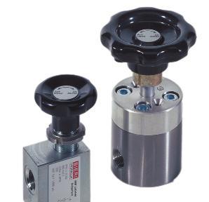 max. pressure Manual shear valves HSV700 Up to 25 l/min 3/2, 3/3- and