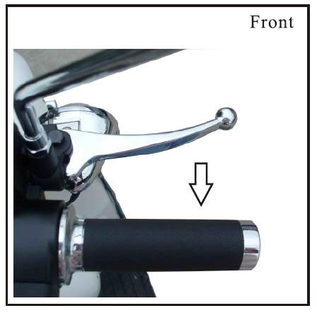 Pull the lever to apply the rear brake.