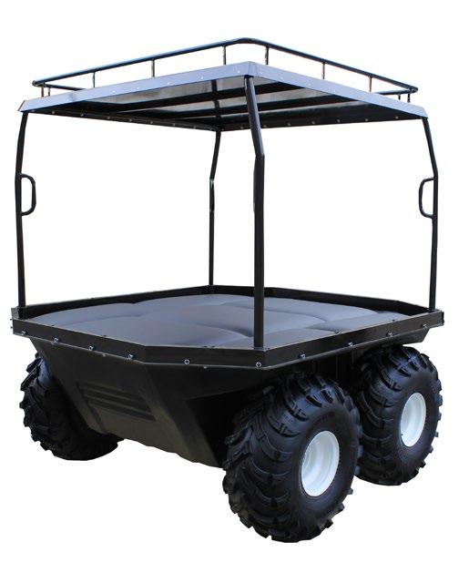 Tinger: ATV production Multifunctional amphibious trailer Tinger T Available in three specifications: Tinger T2, Tinger T4, Tinger TS Dimensions: Length - 2700 mm / Width - 1565 mm / Height without