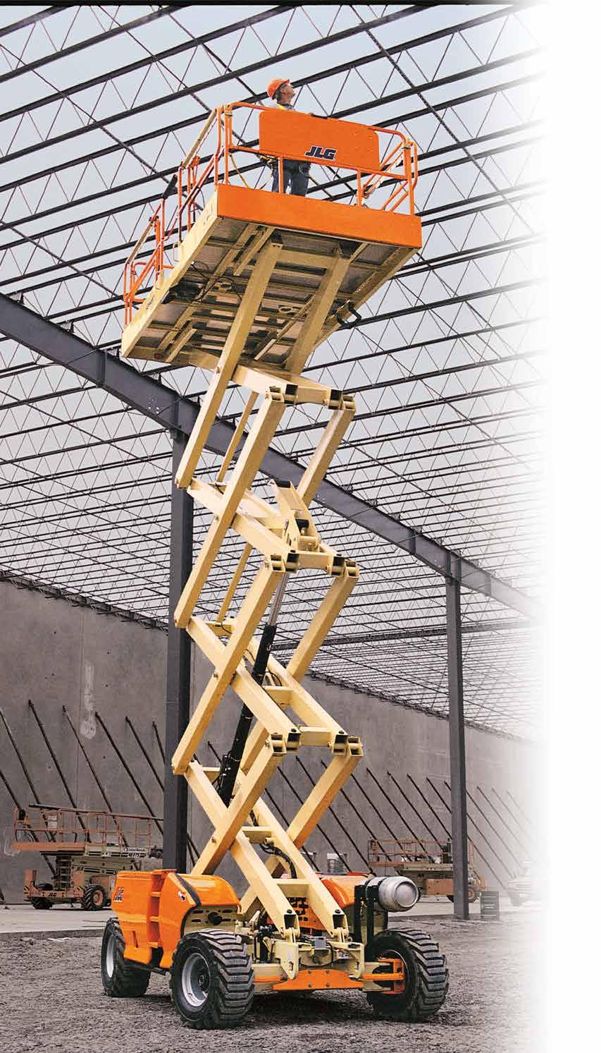 Scissor Lift ACCESSORIES JLG Ground Support NITE BRIGHT PACKAGE This package consists of 40-watt lights to illuminate your work site and the area around the chassis for increased visibility.